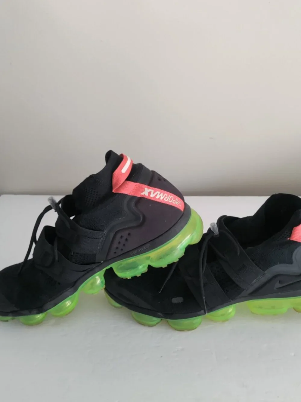 Nike Air VaporMax Utility Flyknit Black Volt AH6834-007 Sz: 12 Running Shoes GUC